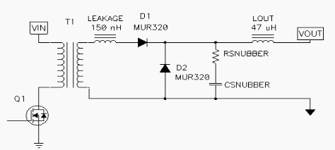 漏電感延緩了D2關閉