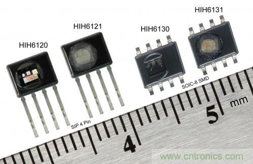 圖2：霍尼韋爾HumidIcon數(shù)字式溫濕度傳感器在單一小型封裝內(nèi)集成兩大功能，能在2.3Vdc低電壓下運(yùn)行