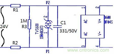 案例1：輸入端24V波動，R1和R2常被燒壞。