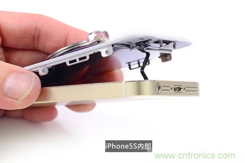 土豪金iPhone 5S拆解：內(nèi)部結(jié)構(gòu)升級(jí)，維修難度增加