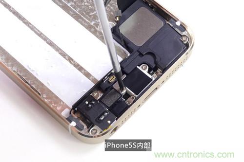 土豪金iPhone 5S拆解：內(nèi)部結(jié)構(gòu)升級(jí)，維修難度增加