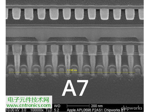 iPhone 5S芯片級拆解，顯微鏡下的A7處理器揭秘