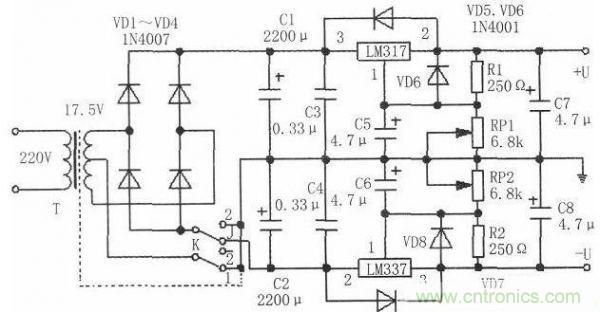 一款簡單的兩用可變直流穩(wěn)壓電源電路設(shè)計