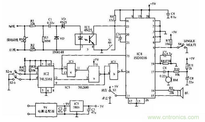 用語音代替電話鈴聲的留言控制器電路設(shè)計(jì)