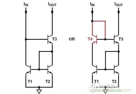 威爾遜電流鏡T4為可選器件，但使用它可改善精度和動(dòng)態(tài)范圍