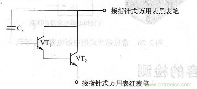 復(fù)合管構(gòu)成的測試電路原理圖 