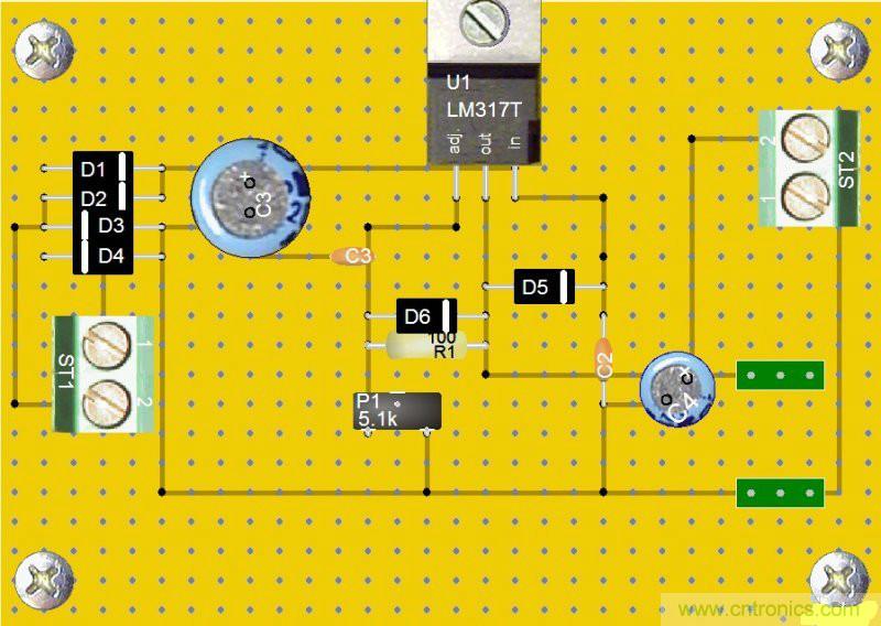 網友分享：DIY一個LM317 可調穩(wěn)壓電源