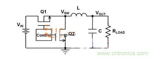 同步降壓轉(zhuǎn)換器電路圖。