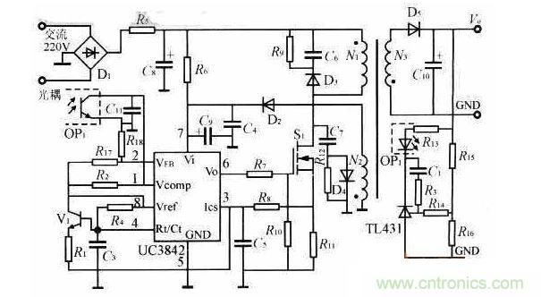 改進的UC3842應(yīng)用電路