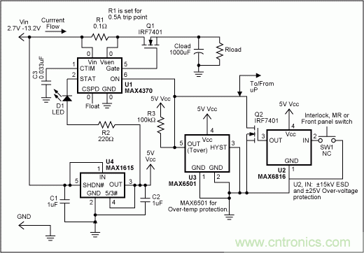 非常靈活的系統(tǒng)故障保護(hù)電路設(shè)計(jì)方案