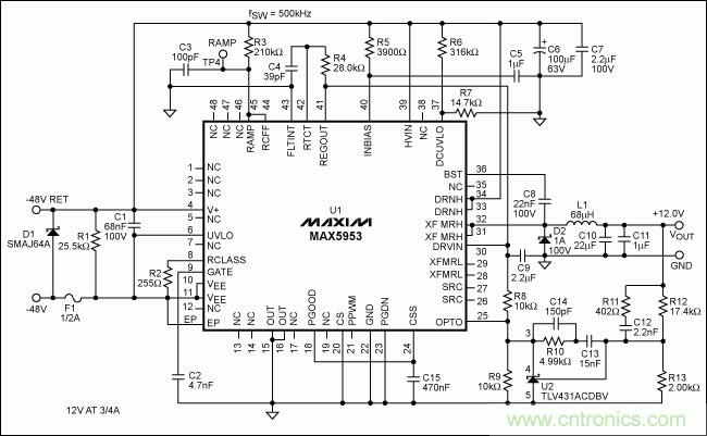 包含12V buck轉(zhuǎn)換器的低成本用電設(shè)備完整方案