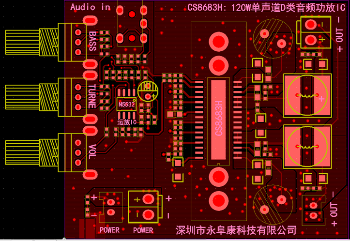 CS8683 單聲道120W大功率D類功放IC解決方案