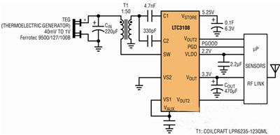 基于無線傳感器超低功率能量收集器的供電系統(tǒng)設(shè)計