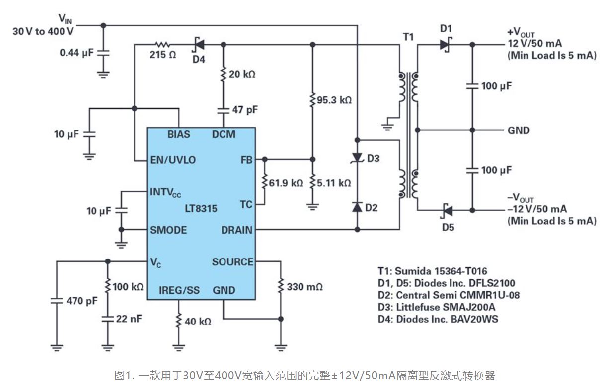 單個(gè)IC也能構(gòu)建緊湊、高效的雙極性穩(wěn)壓器