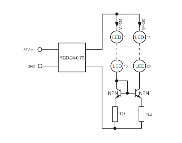 平衡并聯(lián)燈串中的 LED 電流